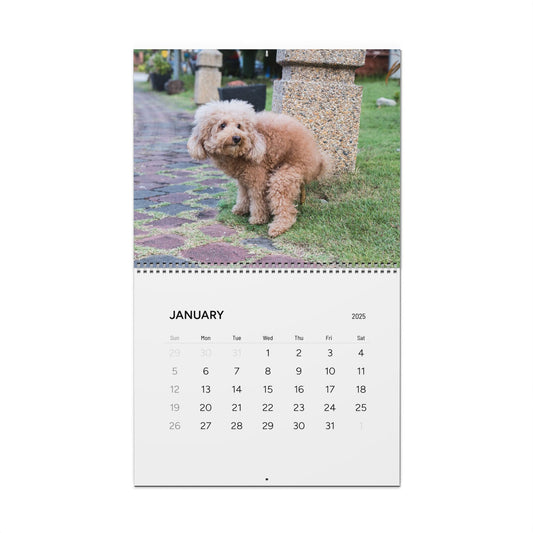 Pooping Dogs 2025 Calendar, Wall Calendar 2025, Funny Dog Pooping, Dog Lover, Christmas Gift, White Elephant Party Coming up, Secret Santa