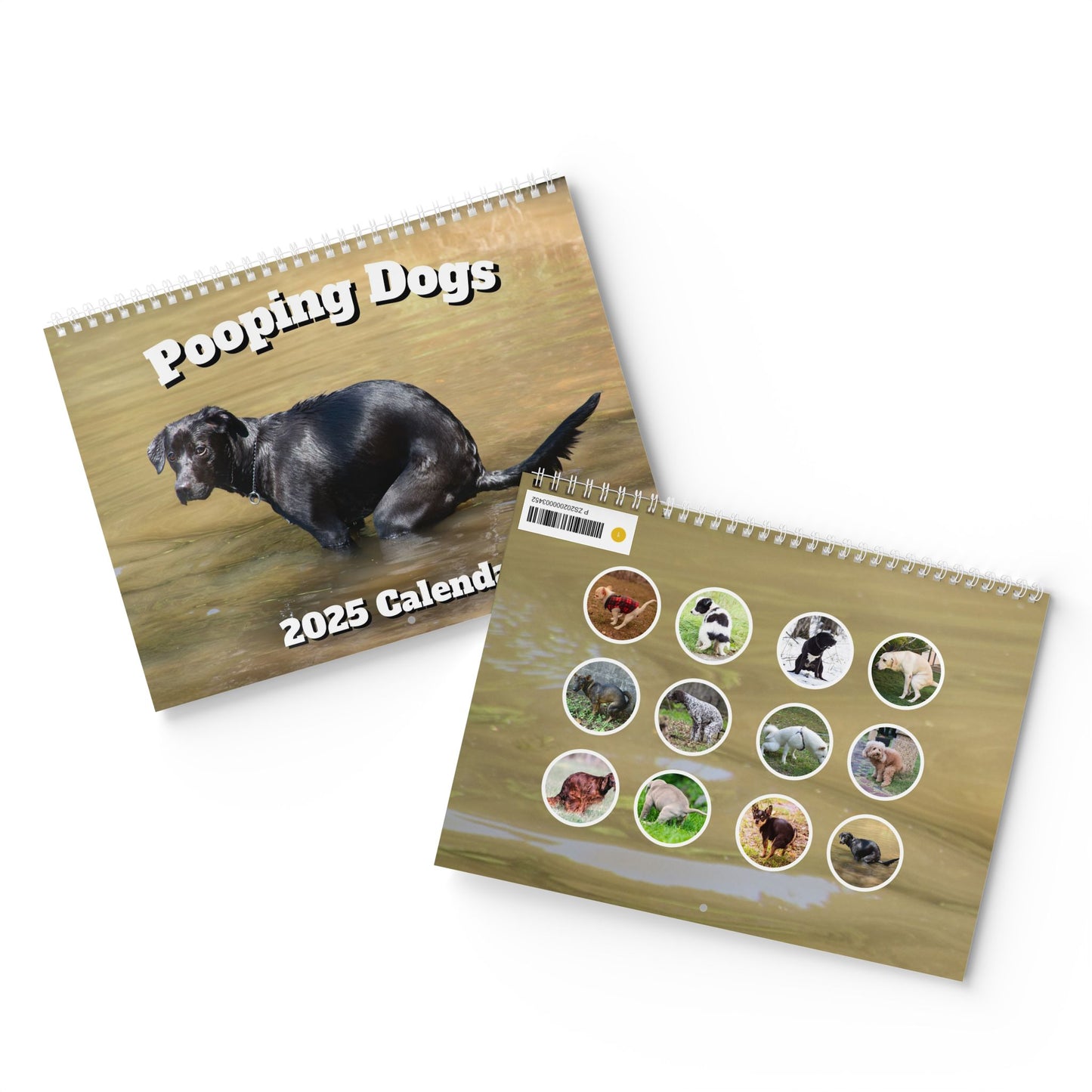 Pooping Dogs Calendar 2025, Funny 2025 Dog Calendar, Funny Christmas Gift for Dog Lover, Dog Pooping 2025, Dog Lover Gift